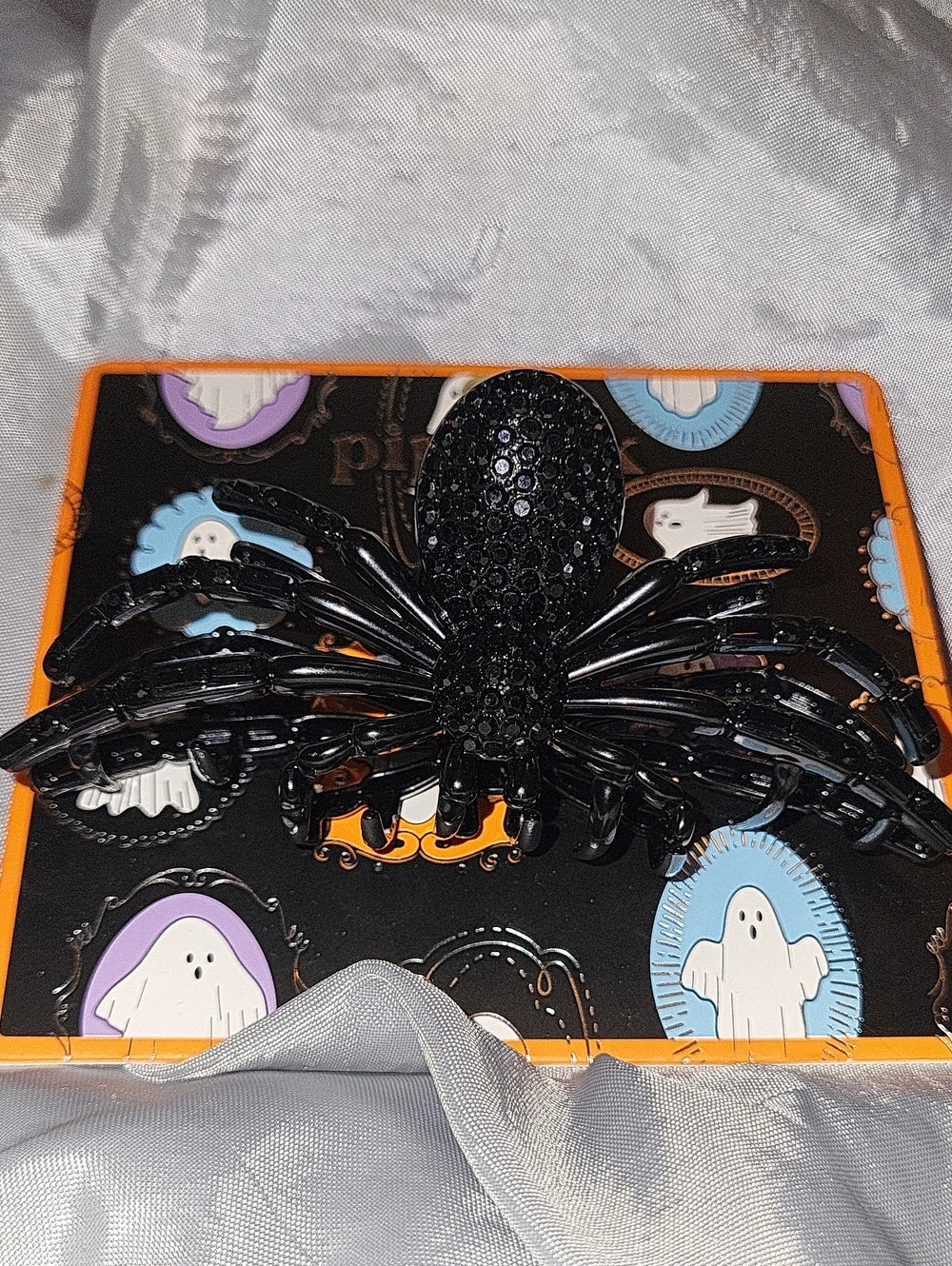 Piper K Black Gem Spider Hair Clip - Halloween Lp M